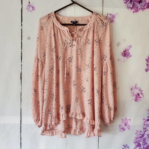 A.N.A. Tops - A.N.A. Peasant Boho Dolman Sleeve Hi Low Blouse